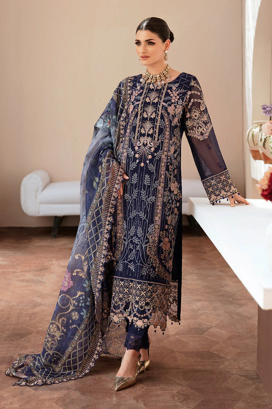 3 pc Embroidered Chiffon T-202