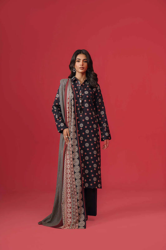 3 Piece Printed Khaddar Suit-NT-03